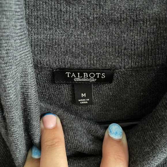 Talbots Sweater Turtleneck Size M Charcoal Gray - Picture 3 of 3